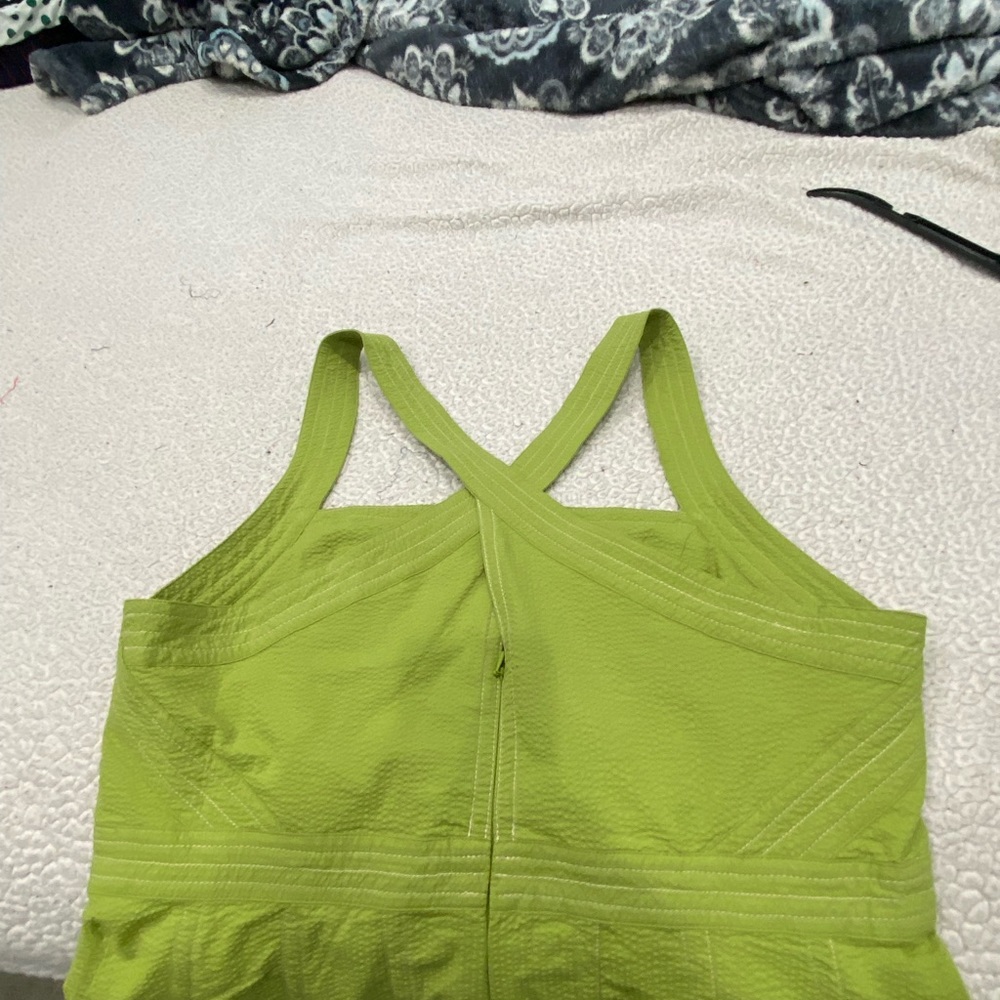 Maeve Lime Green Asymmetrical Dress